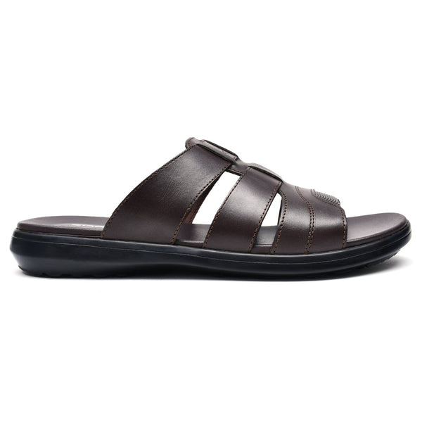 LEATHER SLIPPER - VCT-005 BROWN
