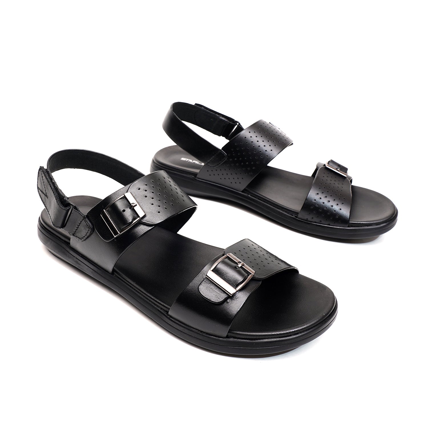 LEATHER SANDAL - VCT-111 BLACK