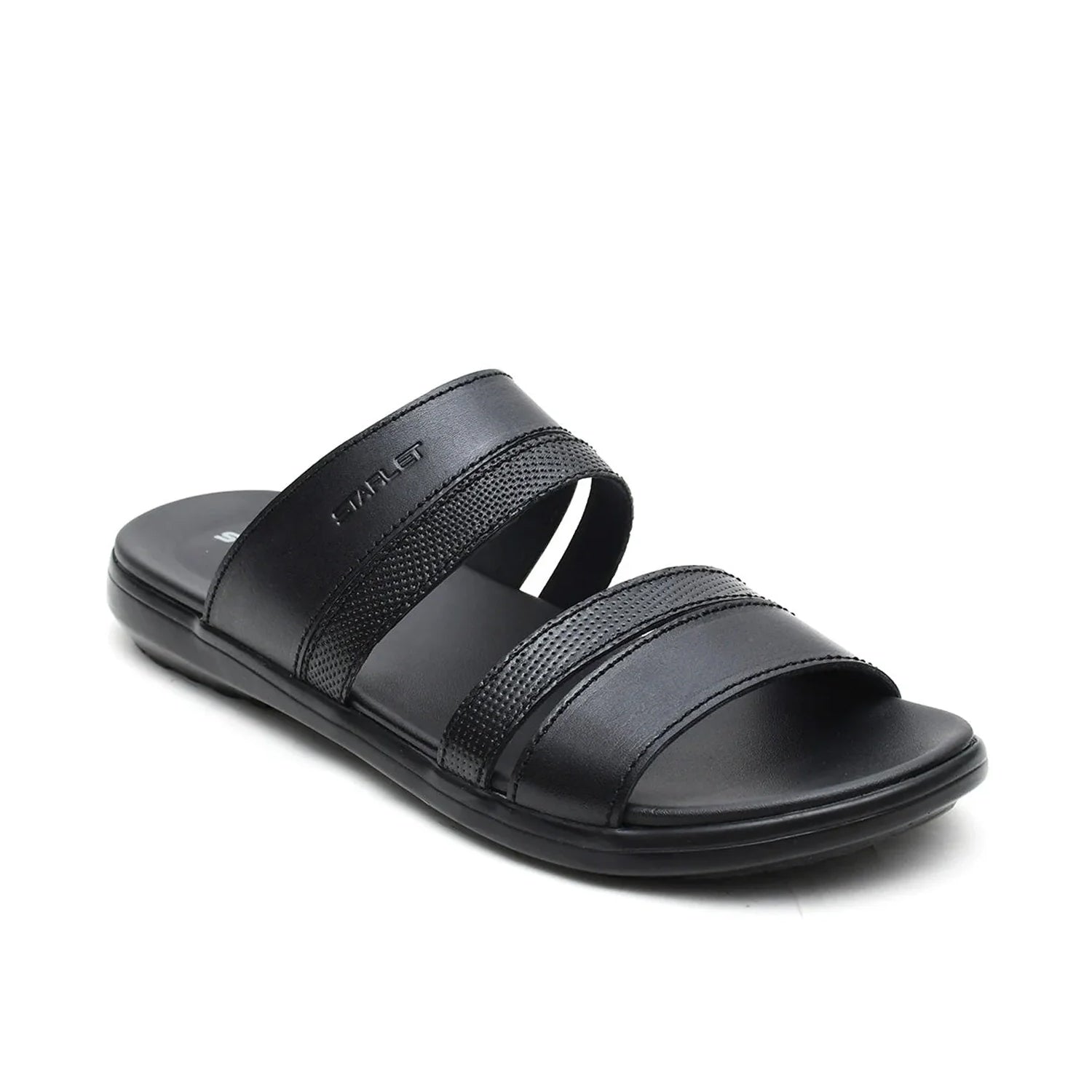 LEATHER SLIPPER - VCT-003 BLACK