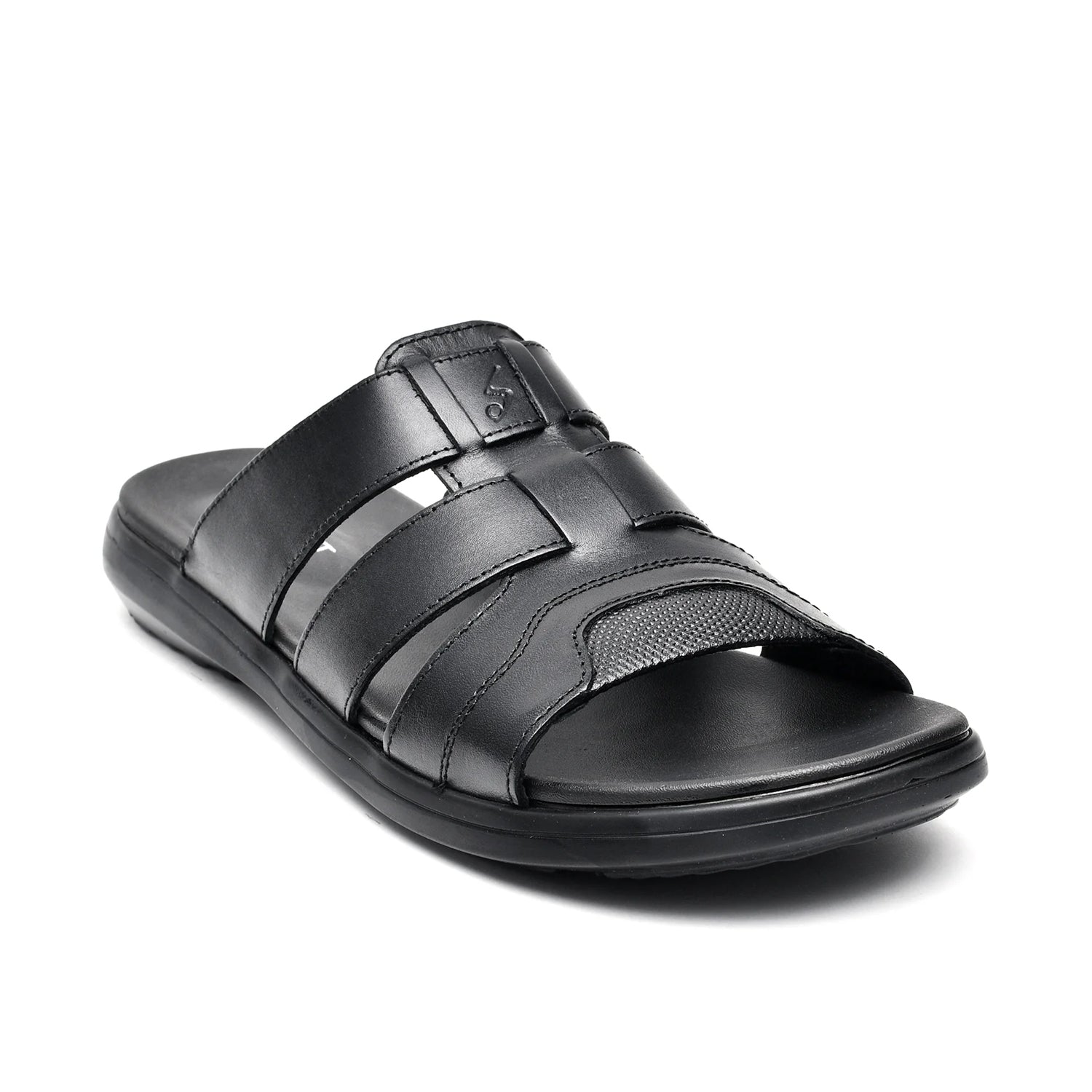 LEATHER SLIPPER - VCT-005 BLACK