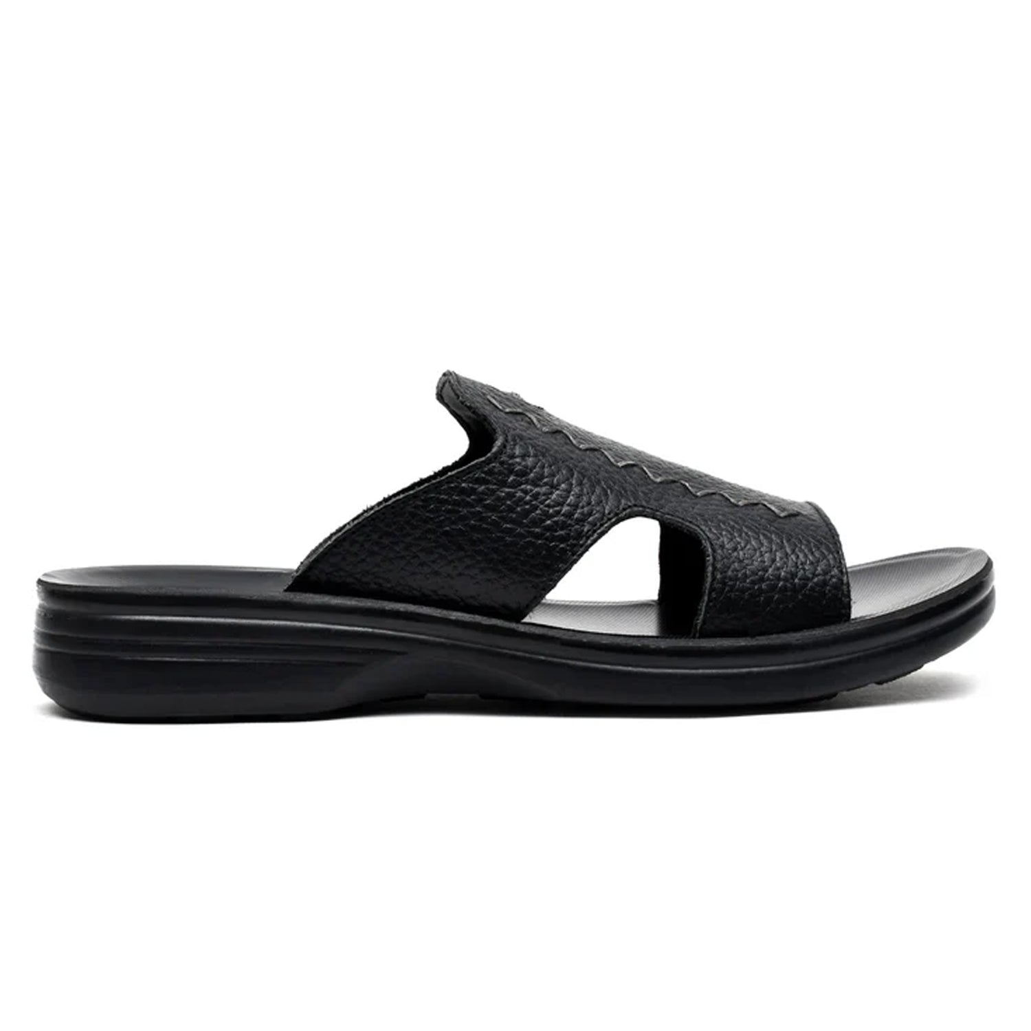 LEATHER SLIPPER - VO-619 BLACK