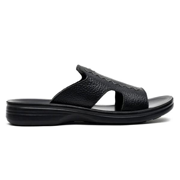 LEATHER SLIPPER - VO-619 BLACK