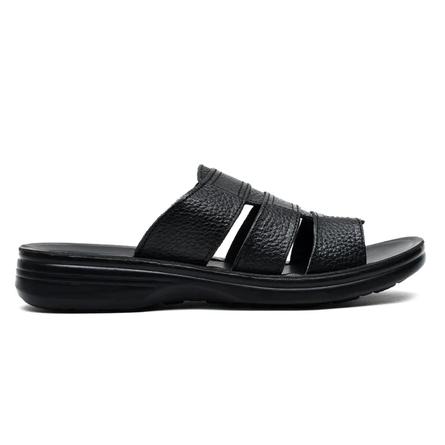 LEATHER SLIPPER - VO-620 BLACK