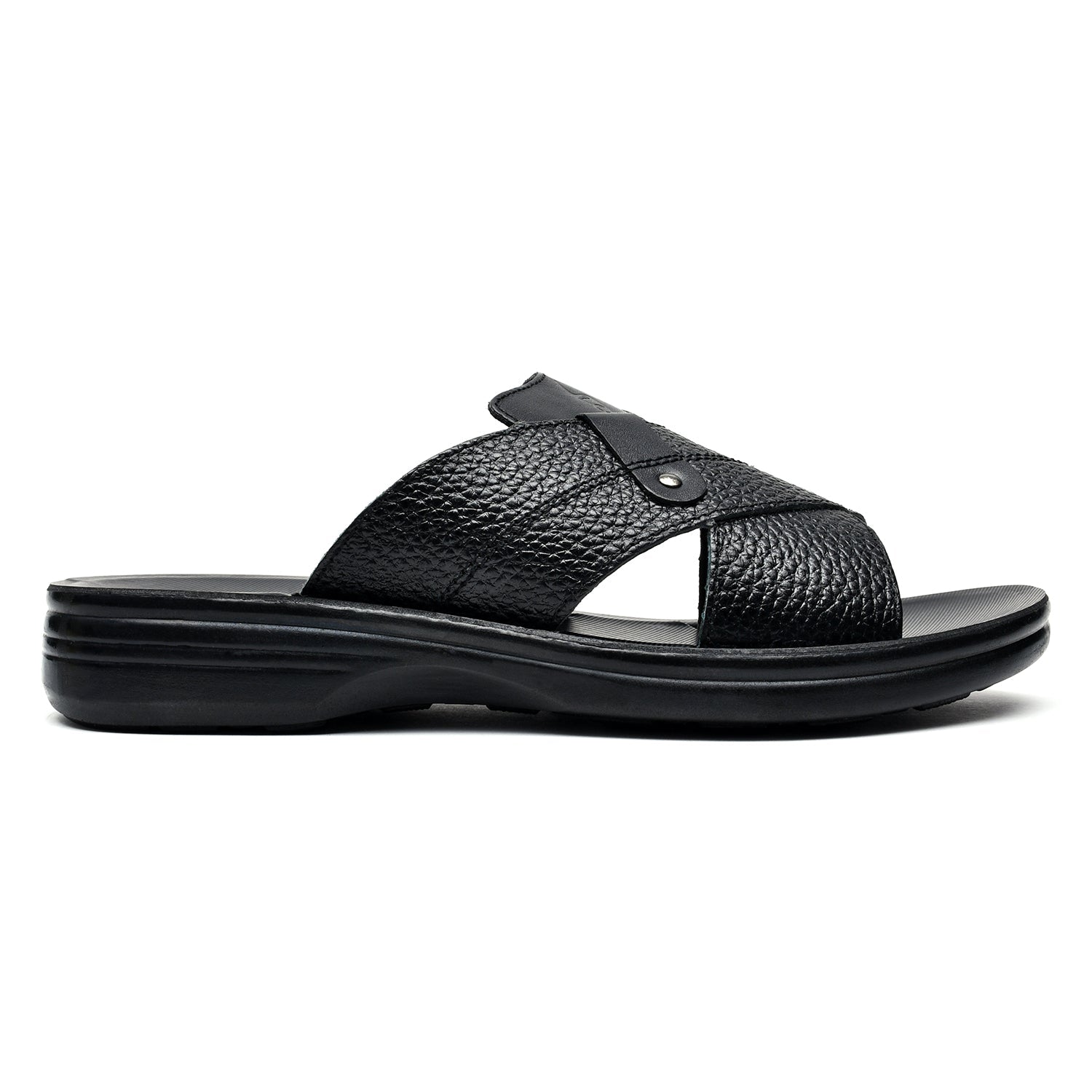 LEATHER SLIPPER - VO-622 BLACK