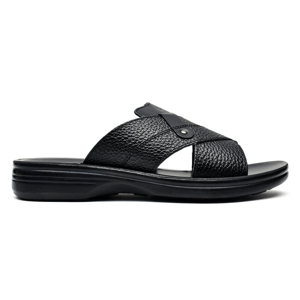 LEATHER SLIPPER - VO-622 BLACK