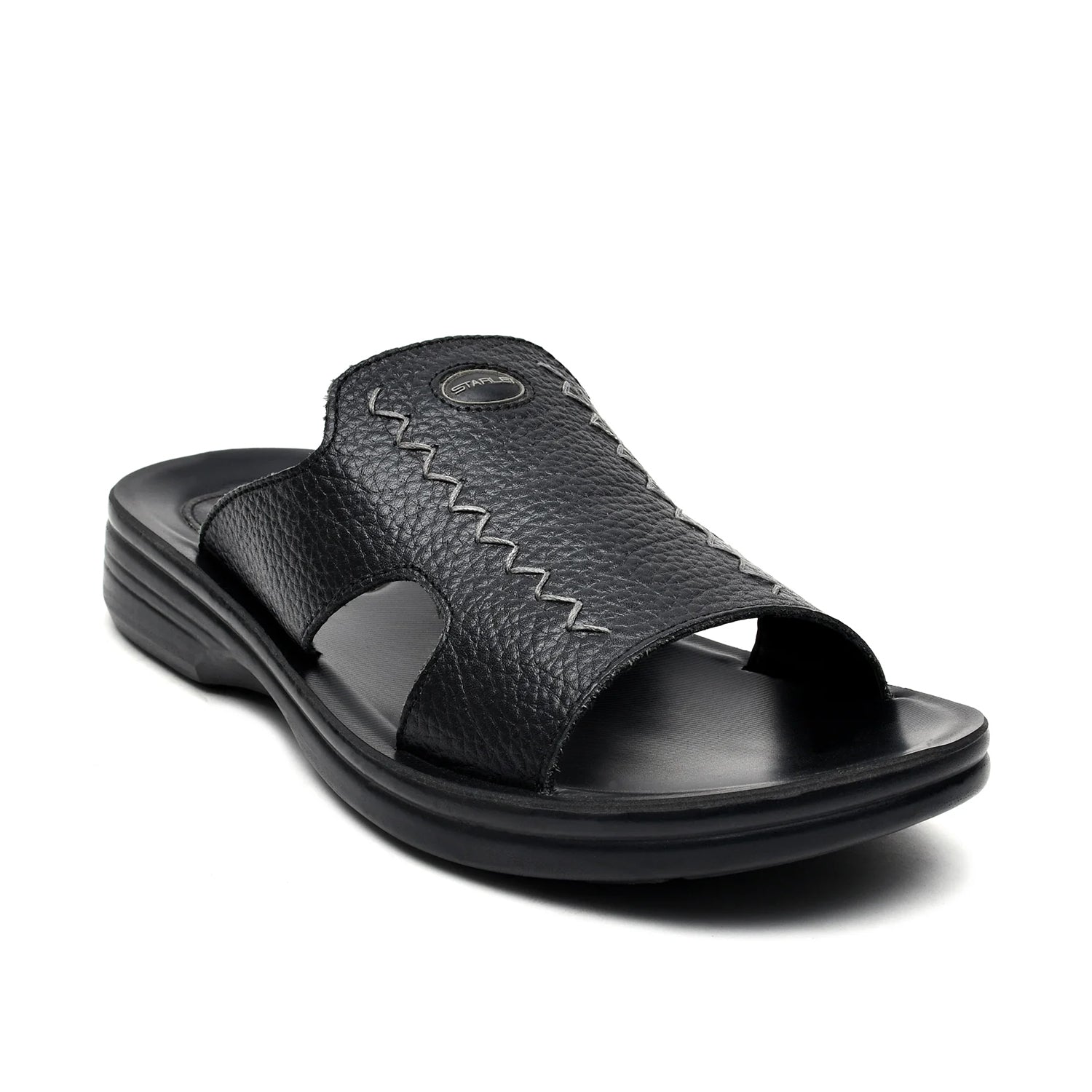 LEATHER SLIPPER - VO-619 BLACK