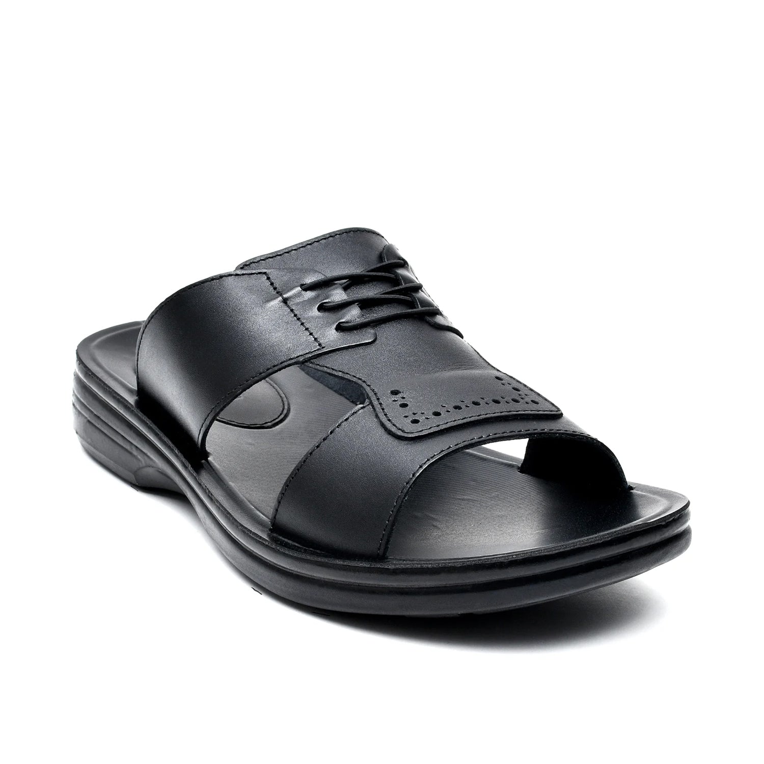 LEATHER SLIPPER - VO-625 BLACK