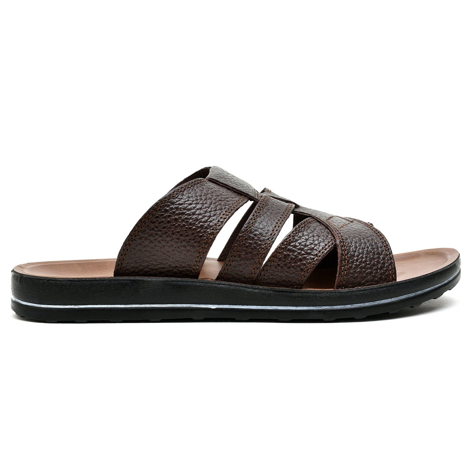 LEATHER SLIPPER - WA-1827 BROWN