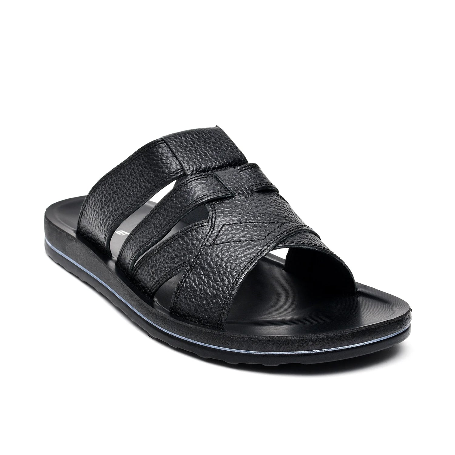 LEATHER SLIPPER - WA-1827 BLACK