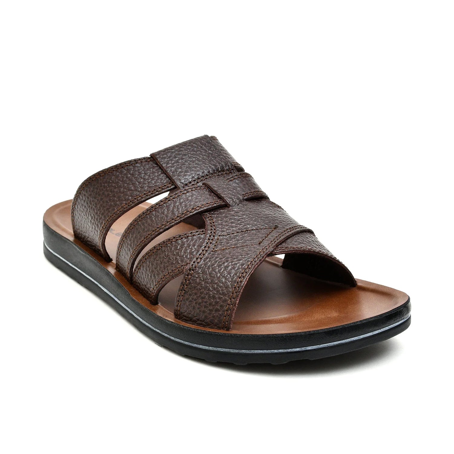 LEATHER SLIPPER - WA-1827 BROWN